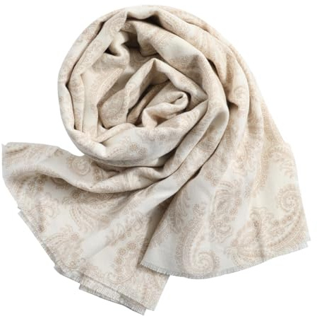Superora Écharpe Chaude Souple pour Femme Écharpe douce pour Femme Étoles pour Femme Châle Elégant Motif Imprimé Floraux Paisley Automne Hiver 190cm*65cm