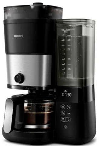 Philips Home HD7900/01 Kaffeemaschine Schwarz, Silber Fassungsvermögen Tassen=10 mit Mahlwerk, Timerfunktion, Warmhalte