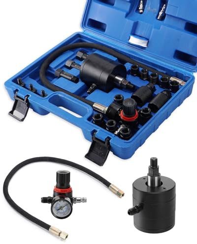 Venussar Pneumatischer Injektor Abzieher, Diesel Einspritzdüsen Auszieher I Druckluft Injektor Auszieher Set 19tlg. Adapter & Druckmesser
