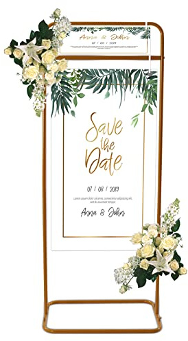 1,5 m - Support carré en métal pour arche de mariage - Arche de ballons - Fond autoportant pour fiançailles, mariage, anniversaire, décoration de fête