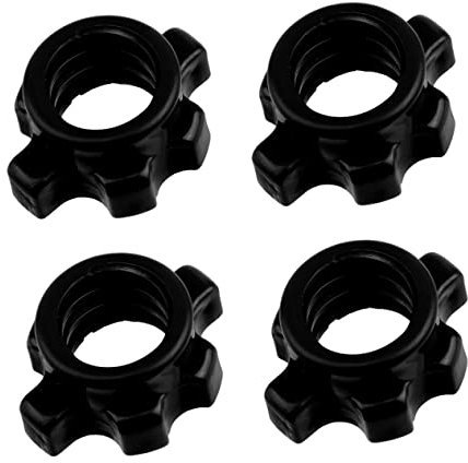 GOOHOCHY 4pcs Nut Accessories Fixing Nut Spinlock Collars for Barbell Rods for Home Fitness Equipment and Gym Weights Training