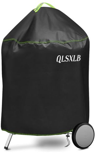 QLSXLB Wetterfest Kugelgrill Abdeckhaube, Ø63x88cm, 420D Oxford Grillabdeckung, Gasgrill Abdeckplane, Wasserdicht, Reißfest, UV, Schutz Grill vor Verblassen, Schimmel und Rost