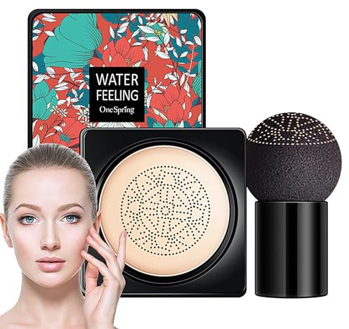 Generisch 20ml CC Cream Air Cushion Foundation Volle Deckkraft Grundierung Und Pilz Luftkissen BB Creme Für Makelloses Make Up, Volldeckendes Make-up Langlebig Und Wasserfest (Lovry/Natürliches)