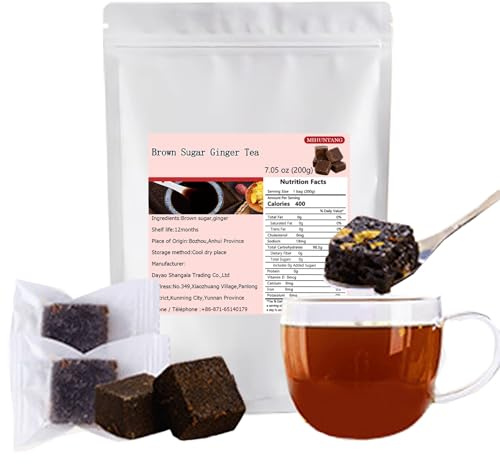 Thé au gingembre au sucre rouge 200g méthode ancienne fait à la main bloc de cassonade thé soupe au gingembre