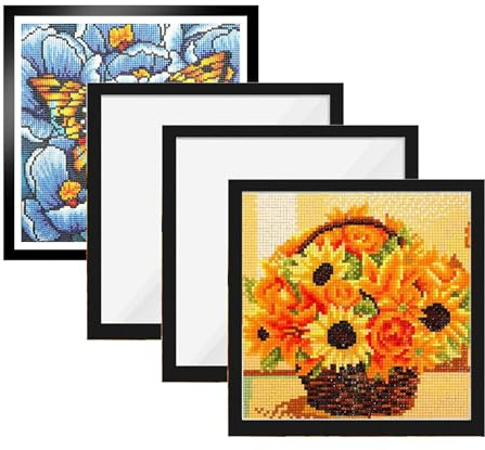 4 Stück Diamond Painting Rahmen, 30 x 30 cm Diamant Painting Bilderrahmen, Schwarz Magnetischer Rahmen, für Wanddekoration zu Hause
