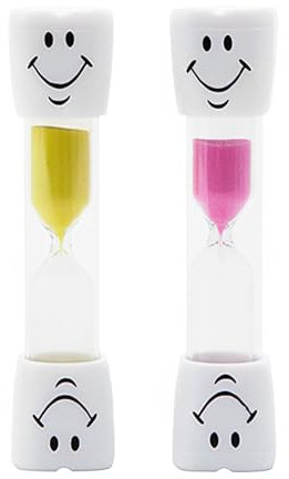 Lot de 2 sabliers pour se brosser les dents des enfants - 2 couleurs - Sablier de 3 minutes - Léger et portable - Pour le brossage des dents avec les enfants - Minuteur à œufs - Horloge à thé, jeux,