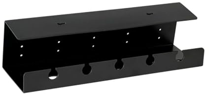 Uonlytech Kabelmanagement unter Tisch Kabelorganisator für Schreibtisch Schwarze Ps Ablage Wiederverwendbar für Büro und Home Office Stanzfrei