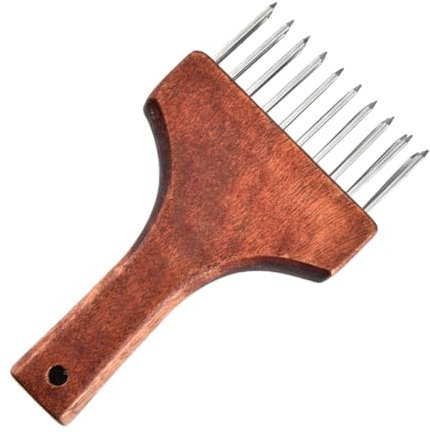 FUNOMOCYA Batticarne in Acciaio Inox Senza Utensili Mini Batticarne con Manico in Legno Professionale per Carne di Maiale da Cucina