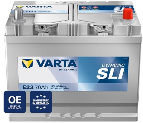 VARTA Automotive DYNAMIC SLI (E23) 12V 70Ah 630A - Nassbatterie KFZ mit Standardausstattung & ohne Start-Stopp System - Starterbatterie für einfachen Energiebedarf - Bleisäurebatterie wartungsfrei