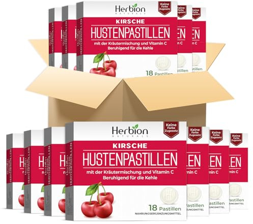 Herbion Naturals Halspastillen, 18 Bonbons, Kirschgeschmack