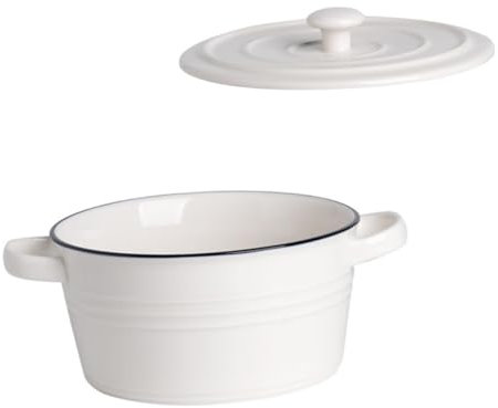 Cabilock Bol à Vapeur Céramique à Double Poignée Bol à Dessert Raffiné Pour Maison