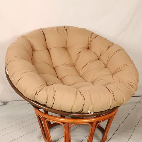 Generisch Hängesesselkissen, rundes Sitzkissen für Hängesessel, bequemes, weiches Sitzkissen für Korbsessel, Gartenstuhlbezug, Khaki (Größe: 80 * 80 cm, Farbe: Beige)