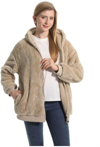 FELOVE Cremallera Chaqueta Corta de Invierno.Forro de Felpa Suave.Cómodo Jersey de otoño.Ropa Informal de Abrigo