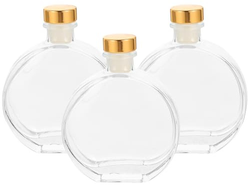 Healifty Glass Diffuser Bottles 3.9Oz Refillable Aromatherapy Perfume Containers with Polymer Stoppers for Home Office Desktop Decoration