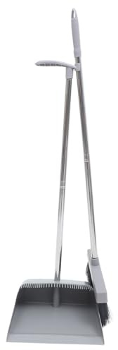 SOPOTUTU Set Scopa e Paletta per Pulizia Casa e Manico per Adattarsi Perfettamente al Pavimento Stili Multipli Setole Morbide in Acciaio Inox e Plastica, Design Semplice