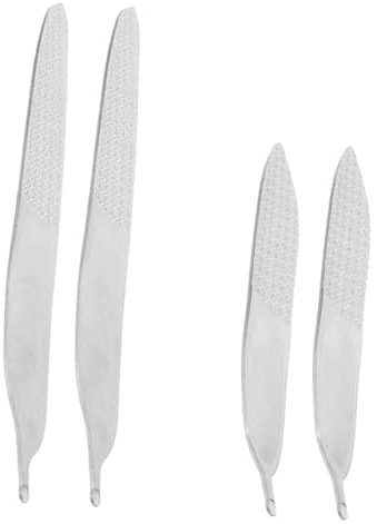 SHERCHPRY 4stücke Kleine Nagelfeilen Federform Edelstahl Doppelseitige Nagelpuffer Maniküre Werkzeuge Für Nägel Nagelfeilen Für Fingernägel Zehennagelfeile Nagelschleiffeile