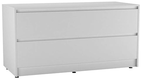 URBNLIVING 120cm Wide 4 Drawer Chest Cabinet, Bedroom Storage Unit with Hidden Dual Drawers, Modern Sideboard Organiser with Spacious Top Surface, Freestanding Hallway or Living Room Furniture