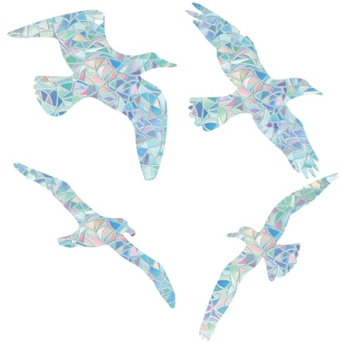 GORGECRAFT 16pz Gaviota para Ventana Pegatinas Anticolisión para Ventanas de Cristal con Forma de Charrán Arcoíris Pegatinas de Prisma No Adhesivas Ventanas Atrapasol Proteger A las Aves de Colisiones