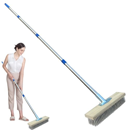 Outdoor Besen - Große Drahtbürste, Yard | Rugged Garden Scrubbing -Werkzeug für Deck Terrasse Unkraut Entfernung Algen Reinigen Betonoberfläche Moosbürste für Hartschildreinigungsgeräte im Fre