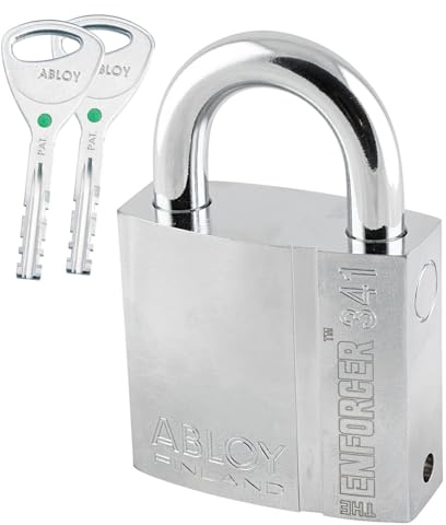 ENFORCER ABLOY 341-25 Padlock - Heavy-Duty Boron Steel High-Security Lock w/Disc Tumbler - 7/16 Shackle for Trailers, Containers, Rail - Ultimate Protection