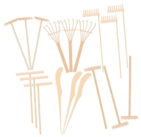 Toyvian Set Mini Râteaux Zen pour Jardin de Sable Accessoires pour Décoration de Bureau et Outils Compacts et Durables pour Jardin Zen