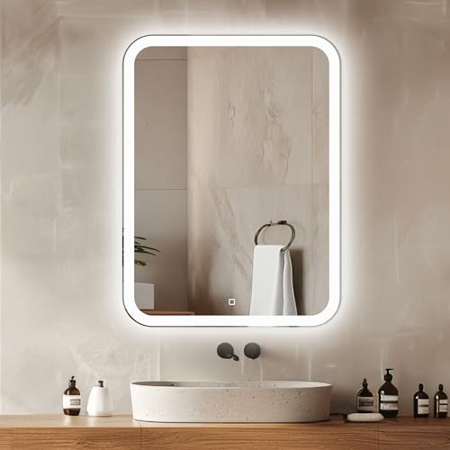 Venti Rechteckiger LED Badspiegel 60 × 80 cm, Frontbeleuchtung