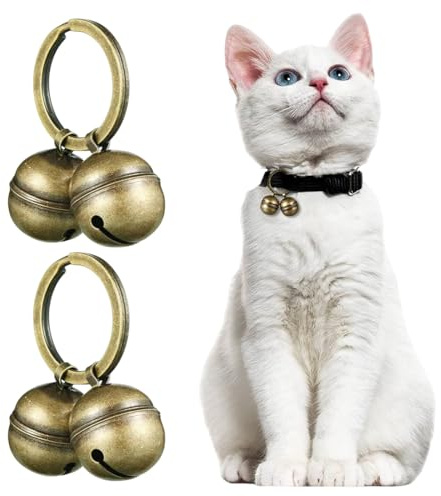 YOFDAL 2 Pcs Campanellino Extra Rumorosi per Cani Gatti,Campanell Cani,Dog Doorbell,Campanellini Sonagli Piccoli,Campanelle per Animali,Campanelli per Animali,Ciondoli in Ottone Resistente(B)