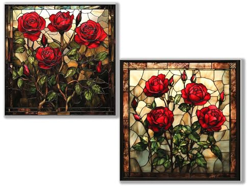 Diamond Painting Kit Completo, 5D rosso Diamante Painting Bambini Adulto , 2 Pezzi DIY Pittura Diamante, Diamantini Crystal Art Disegni per Bambini Adulto Regalo Decorazione di Casa35x35cm Rosa 0D-311