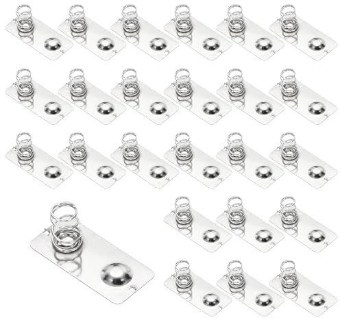 QUARKZMAN 24 Pcs Ressorts De Contact pour Piles AA 24 mm x 11 mm | Ressorts De Remplacement Pour Montage PCB Et Porte-Piles, Plaque Nickelée, Conversion Négative-Positive
