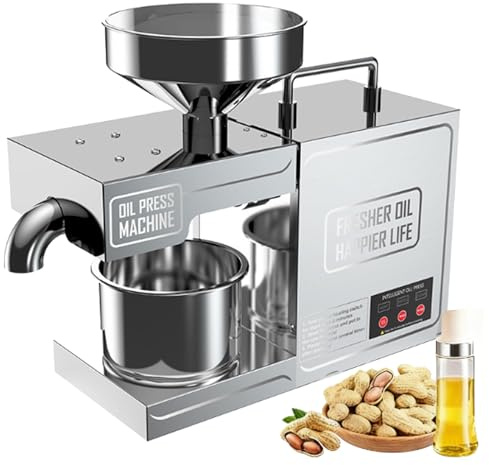 Automatic Oil Press Machine, Hot & Cold Pressing, Intelligent Control, Nut Seeds Extractor for Commercial and Domestic Use