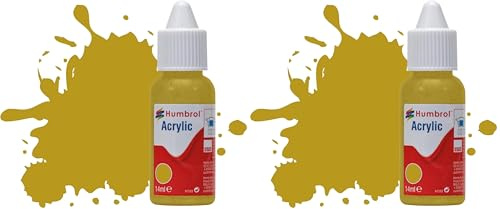 Humbrol Model Paint - DB0083 No 83 Ochre - Matt (14ml), Acrylic Paints for Models, Plastic, Metal, Wood, Glass, Ceramics and More, Acrylic Touch Up Paint - Hobby Paint Bottle for Craft Kits