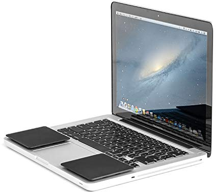 GRIFITI Fat Palm Pads 0,6 cm dick, glatte Oberfläche, Laptop-Handgelenkauflage, Notebook, klebriges Silikon, einfache Neupositionierung, ergonomische Karpaltunnelruhe (2 Pads 7,9 x 7,1 x 0,6 cm)