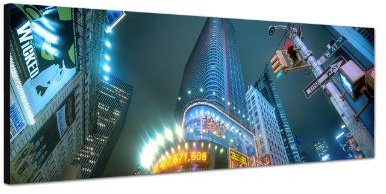 Augenblicke Wandbilder Keilrahmenbild Wandbild 150x50cm New York Times Square Leuchtreklamen