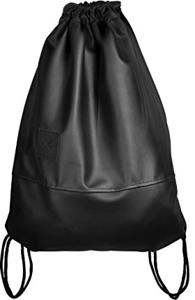 Manufaktur13 Black Out Sports Bag - Kunstleder Rucksack Gym Bag Turnbeutel Sport Beutel Tasche M13