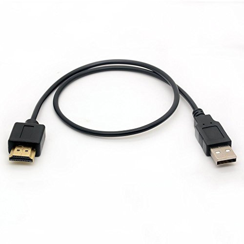 HTGuoji USB to HDMI Adapter Cable Cord - USB 2.0 Type A Male to HDMI Male Charging Converter (Only for Charging) (50 cm)