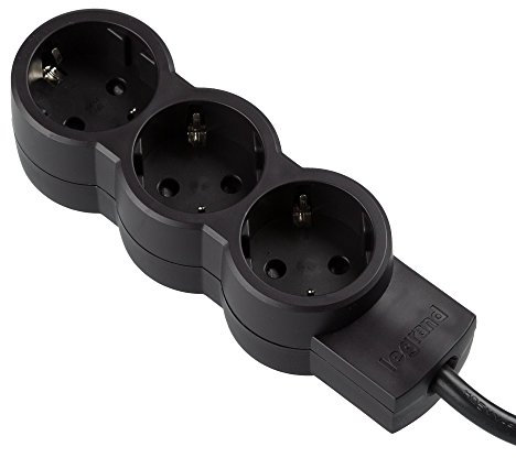 LEGRAND, Steckdosenleiste - Mehrfachstecker mit 3 Steckdosen (3-fach); zur Befestigung an Wand und Tisch; extra flach, 695010