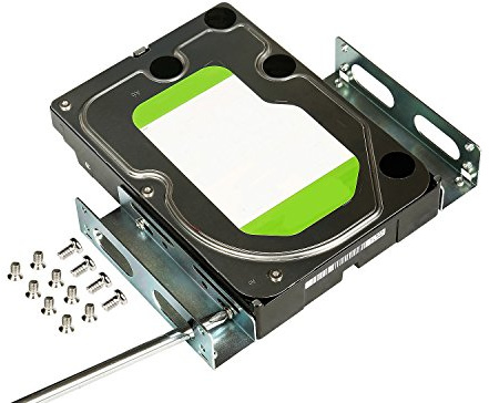 HDD Hard Drive Metal Mounting Bracket Adapter, Convert Any 3.5 in HDD Into One 5.25 in Drive Bay（1x3.5 to 5.25 in）