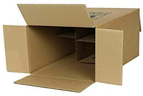 We Can Source It Ltd - 1 x 6 Bottle Wine Boxes with Built-In Dividers – Heavy-Duty Double Wall Cardboard – Flat Packed for Quick Assembly – Ideal for Wine, Beer, Spirits – Fragile Printed