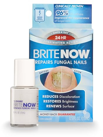ProClearz Brite Now Nail Treatment, Restores The Appearance Of Damaged & Discolored Nails, Peel-Away Technology, Brightening & Smoothing Nail Repair, 0.5 Ounce