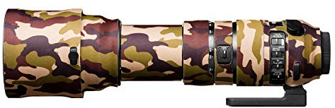easyCover - Lens Protection Camouflage Cover - Objektivschutz - Schutz für Ihr Kameraobjektiv - Geeignet für Sigma 150-600mm F5-6.3 DG OS HSM Sport - Braune Camouflage
