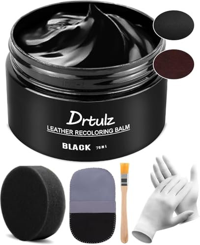 Leather Recoloring Balm, Leather Repair Kit for Furniture Vinyl Sofa, Purse, Shoes, Car Seats, Steering, Leather Couch Paint Leather Color Restorer on Faded & Scratch Quick Dry Leather Filler (75ML)