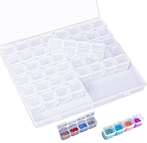 Jinlaili Plásticas de Organizadores, Extraíble Caja de Almacenamiento con 56 Compartimentos, Transparente Organizaador, Caja de Almacenaje de Joyerías para Manualidades, Bordado, Joyas, Nail Art