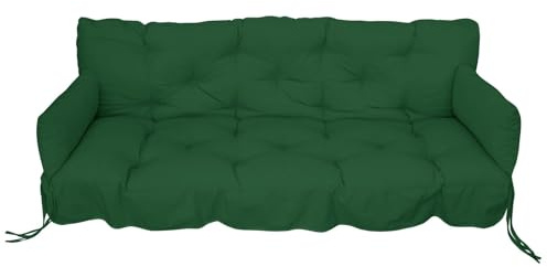 KETTtex 2147 Auflage Hollywoodschaukel + 2 Zierkissen 180x50 / 50x8 cm dunkelgrün