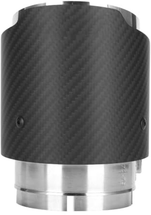 Fydun Ajuste de escape, entrada Fydun Salida de 80 mm Tubo de garganta de cola de escape de 101 mm Punta de tubo de escape recta de garganta de cola de fibra de carbono(Plata)