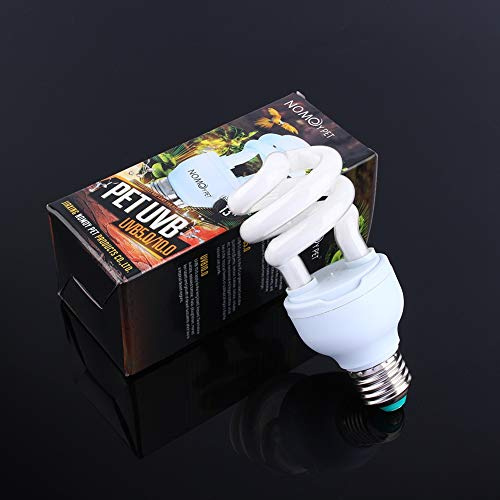 Qcwwy Reptile Lights Energiesparende Reptilien-Wärmelampe Energiesparlampen UVB-Glühbirne Spiral Kompakt 13 Watt UVB 5.0 Reptilien-Glühbirne E27 Terrarienlampe für Tropen-/Wüstenreptilien