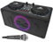 iDance DJ303 PARTYMIX - Altavoz portátil DJ y karaoke de 200 vatios Bass Reflex - Mezclador de audio y platinas de volumen - Micro con cable incluido - Juego de luces de disco - Recargable y portátil