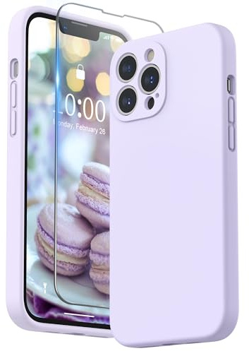 SURPHY für iPhone 13 Pro Max Hülle Silikon mit Displayschutzfolie | Case mit Kameraschutz Stoßfeste Handyhülle für 6,7 mit Erhöhter Randschutz