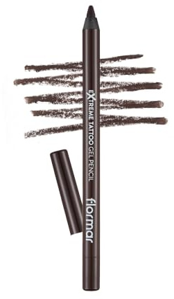 Flormar Extreme Tattoo Gel Pencil - Tattoo Effekt Eyeliner – Intensiv Pigmentierter Glitter Eyeliner Stift – Gel-Eyeliner Wasserfest für Augen Make-up – 002 Walnuss