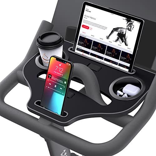Qsxou Desk Attachment for Peloton Bike (NOT Bike+) Tray Holder for Phone, Cup, Tablet, Ergonomic Platform Tray Accessories for Peloton Spin Bikes