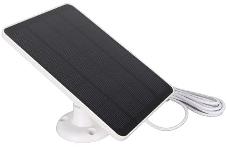 Panel de Batería de Cámara Solar, Cargador de Cámara de Seguridad de 5 V 4 W para Micro USB C, Cargador de Cámara Impermeable IP65 para Eufycam para Essential Spotlight para (Blanco)